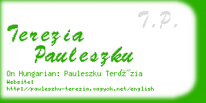 terezia pauleszku business card